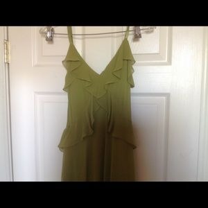 Max Studio silk summer strap dress lime green.